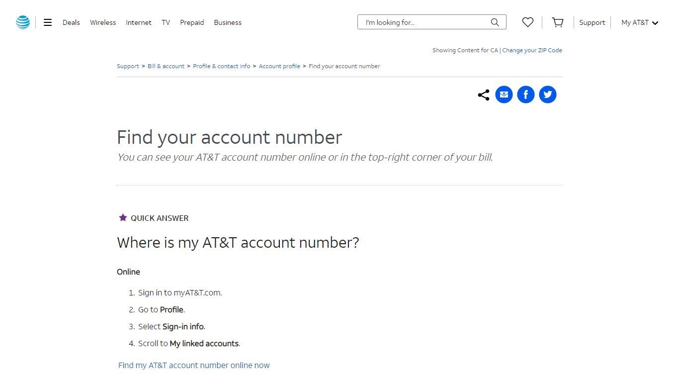 Find Your Account Number - AT&T Bill & account Customer Support